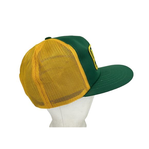 Vintage Acme Concrete Company Snapback Mesh Trucker Hat Yellow/Green 1990's - Picture 6 of 11